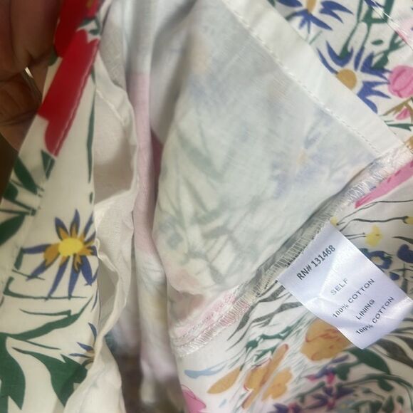 AVARA Evelyn White Multi Floral Cotton Puff Sleeve Top M - Picture 6 of 7